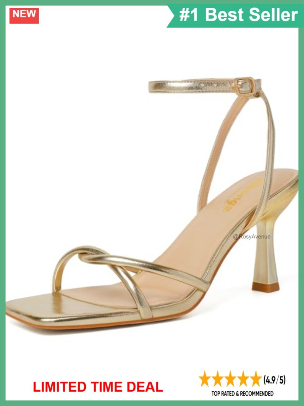 Square Open Toe Strappy Kitten Heels Ankle Strap Lace Up Dress Sandals